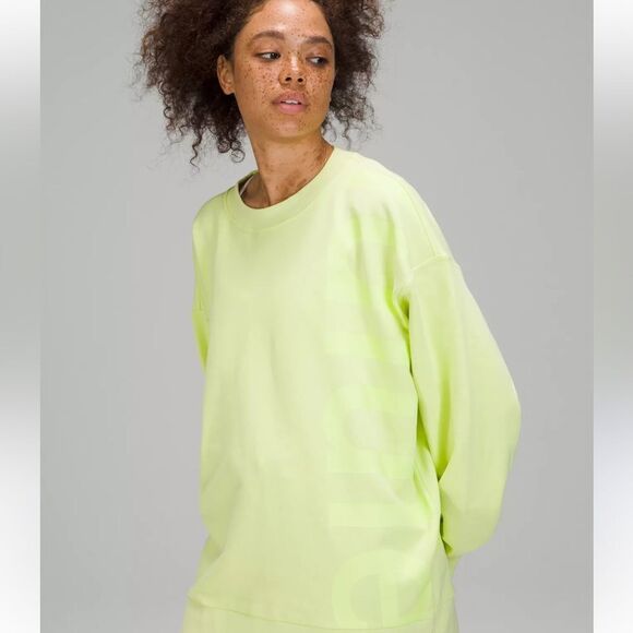 Lululemon Perfectly Oversized Crewneck Sweatshirt Neon Green Women’s 6 - Picture 1 of 4